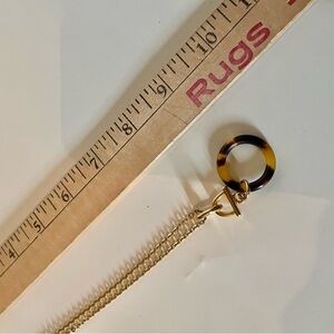 Gold and Brown Tortoise Shell Pendant Necklace